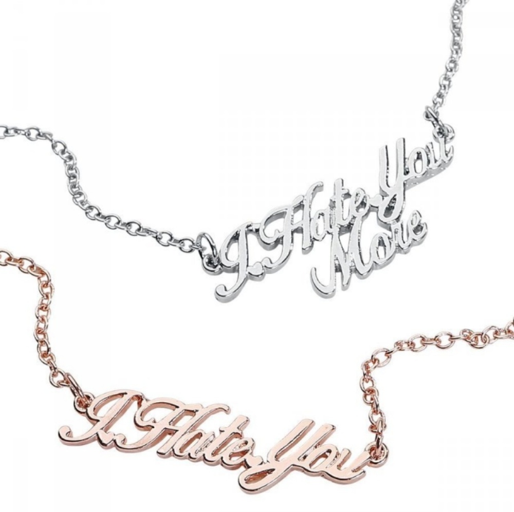 I hate you Valentine necklace